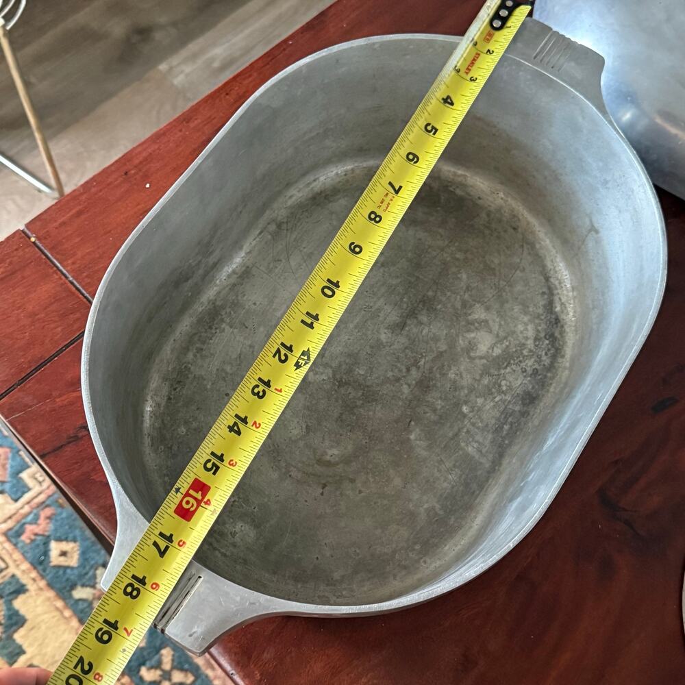 Vintage Magnalite GHC Large Dutch Oven Roaster Pan W/Trivet 19 9/16x18 5/8 in - Picture 10 of 14